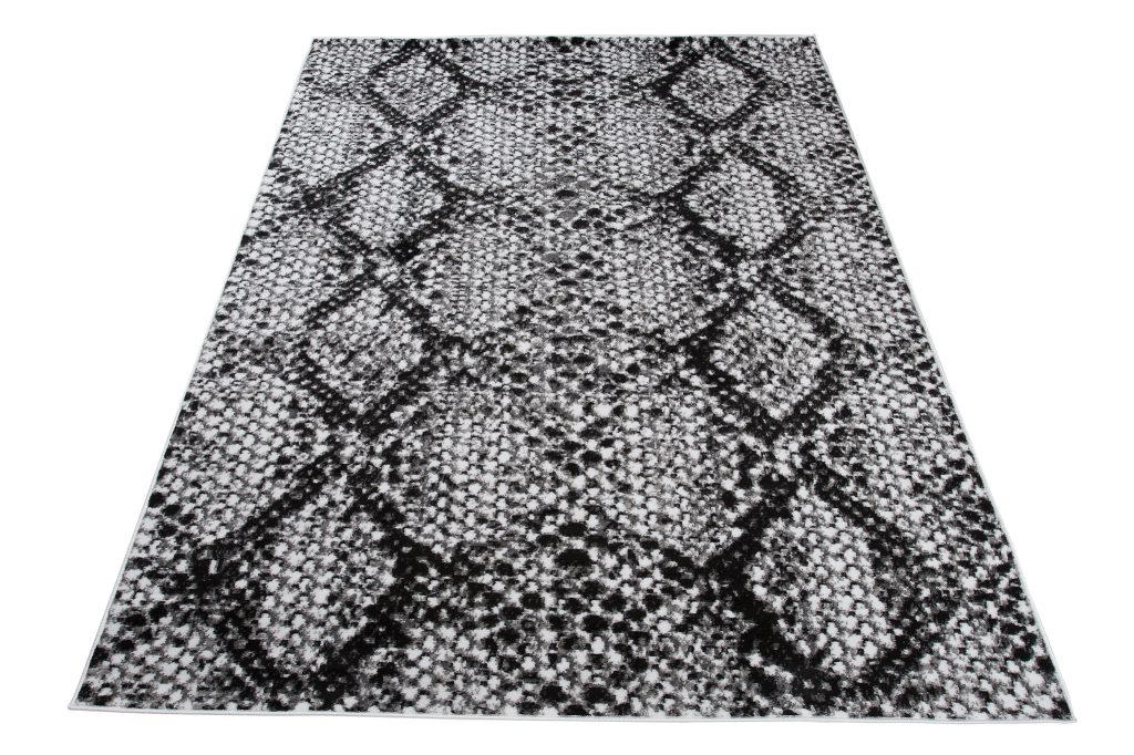Teppich Dream Modern Kurzflor Schwarz Grau Schlange Design