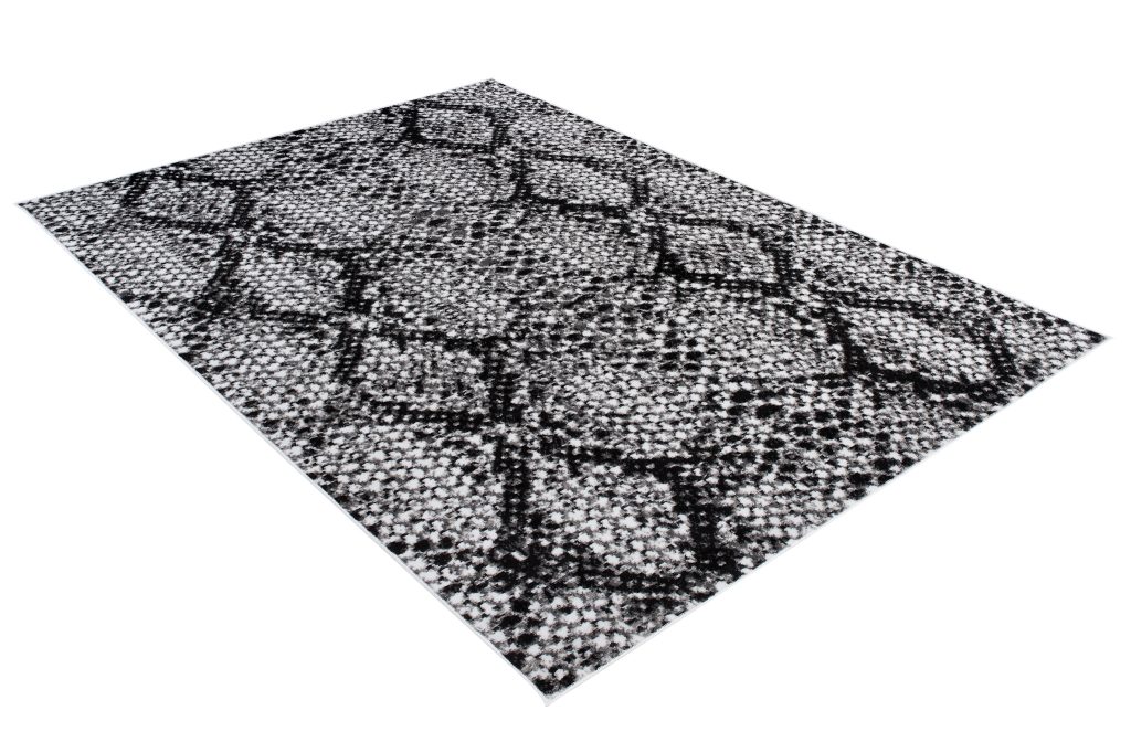 Teppich Dream Modern Kurzflor Schwarz Grau Schlange Design