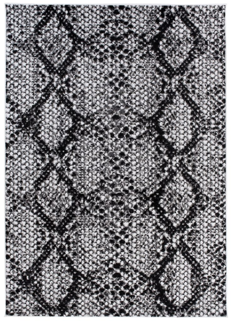 Teppich Dream Modern Kurzflor Schwarz Grau Schlange Design