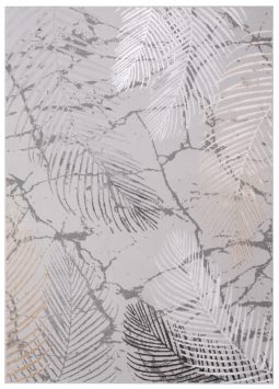 Teppich Crystal Braun Dunkelgrau Blätter 3D Effekt