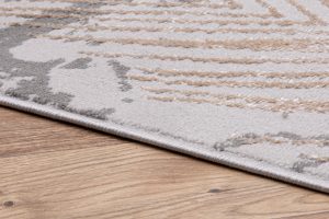 Teppich Crystal Braun Dunkelgrau Blätter 3D Effekt