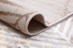 Teppich Crystal Grün Gold Creme Blätter 3D Effekt