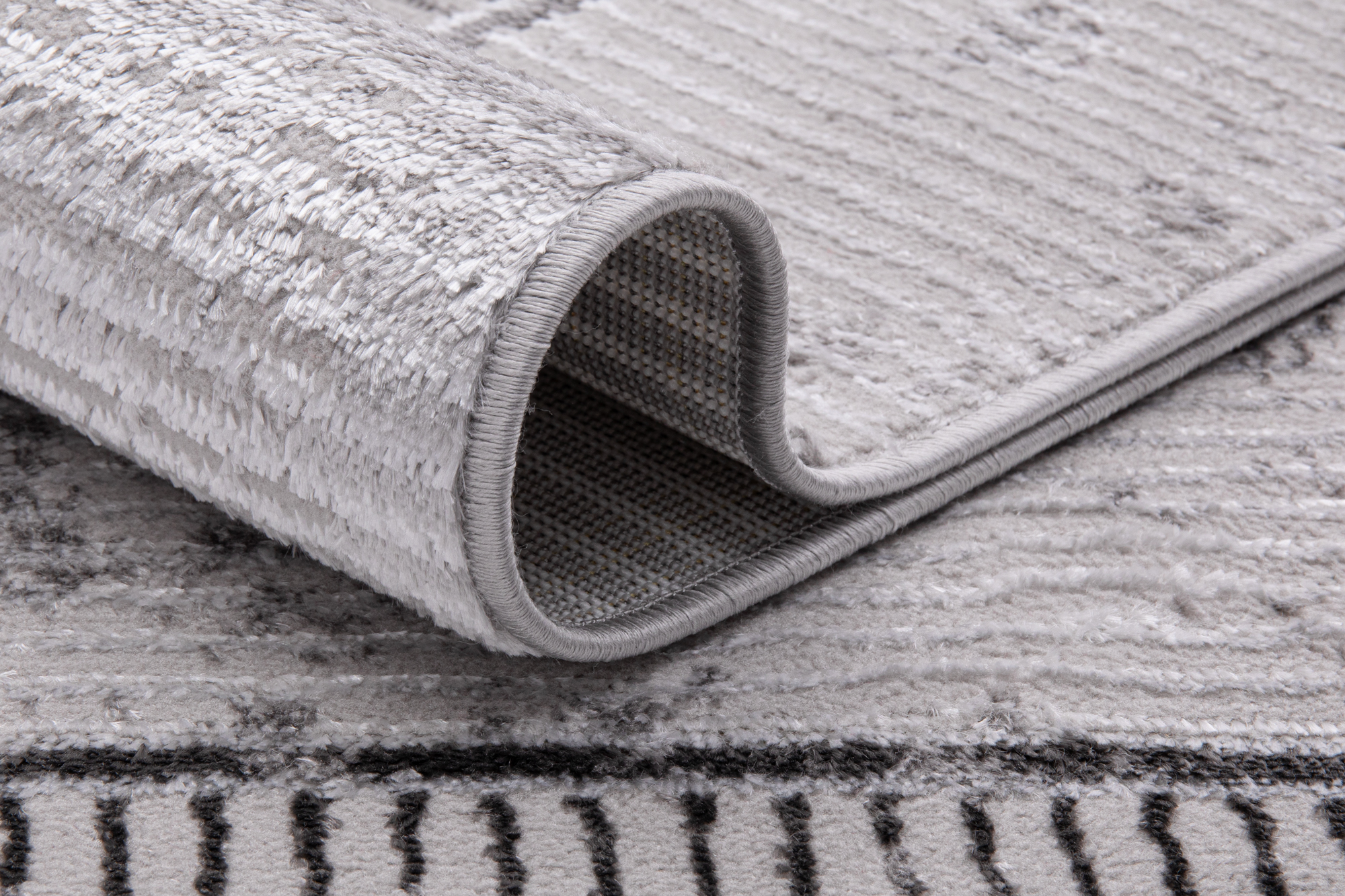 Teppich Crystal Grau Rahmen Verwischt 3D Effekt