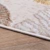 Teppich Crystal Gold Braun Beige Blätter 3D Effekt