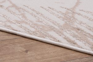 Teppich Crystal Gold Braun Creme Blätter 3D Effekt