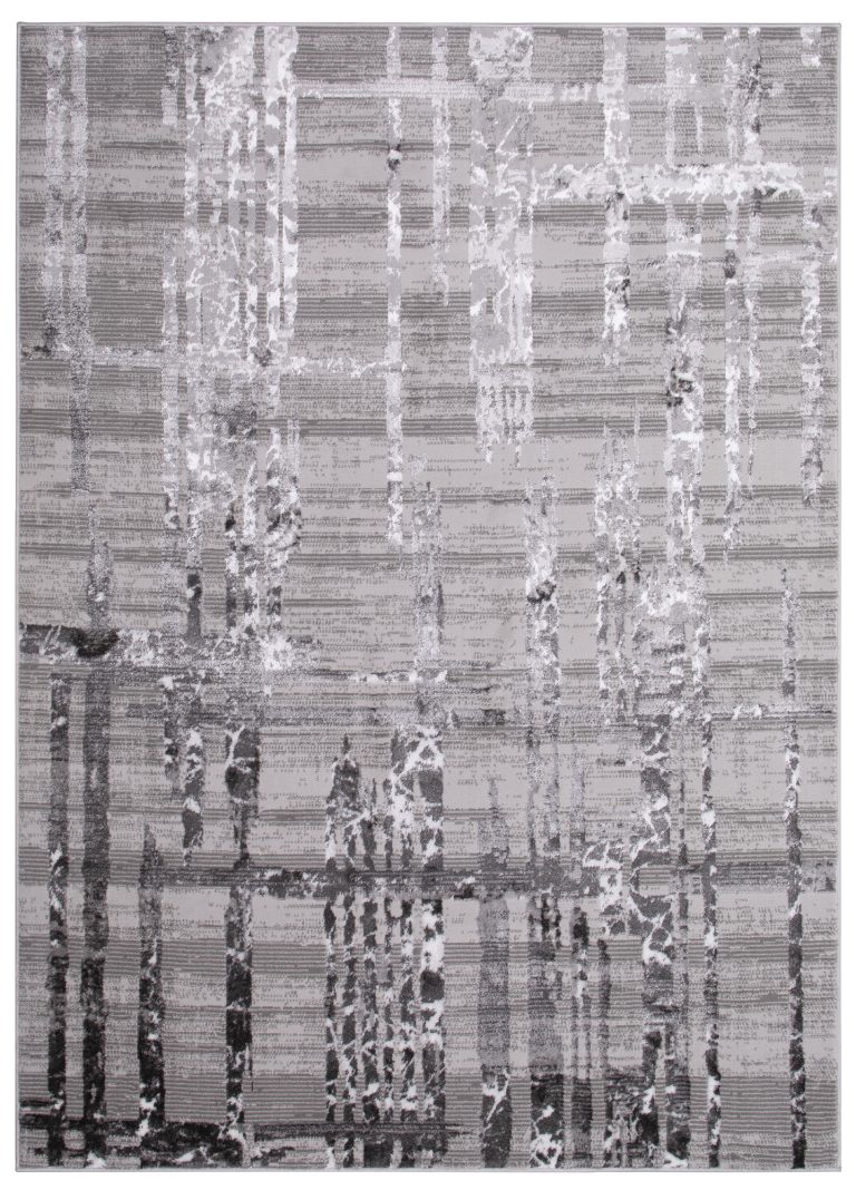 Teppich Crystal Grau Streifen Abstrakt 3D Effekt