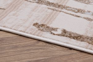 Teppich Crystal Beige Braun Streifen Abstrakt 3D Effekt