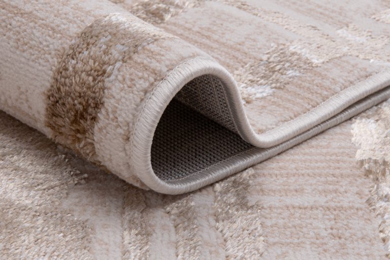 Teppich Crystal Beige Braun Streifen Abstrakt 3D Effekt