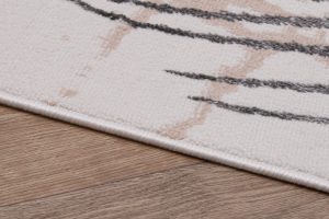 Teppich Crystal Creme Grau Braun Blätter 3D Effekt