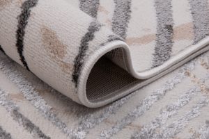 Teppich Crystal Creme Grau Braun Blätter 3D Effekt