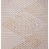 Teppich Crystal Gold Beige ZigZag Geometrisch 3D Effekt