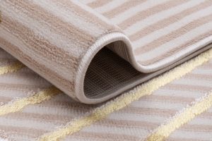 Teppich Crystal Gold Beige ZigZag Geometrisch 3D Effekt