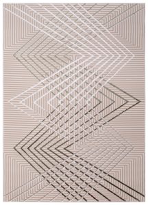 Teppich Crystal Grün Beige ZigZag Geometrisch 3D Effekt