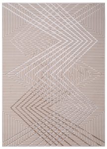 Teppich Crystal Beige Braun ZigZag Geometrisch 3D Effekt