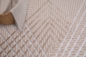 Teppich Crystal Beige Braun ZigZag Geometrisch 3D Effekt