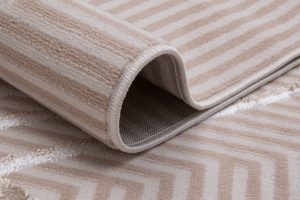 Teppich Crystal Beige Braun ZigZag Geometrisch 3D Effekt
