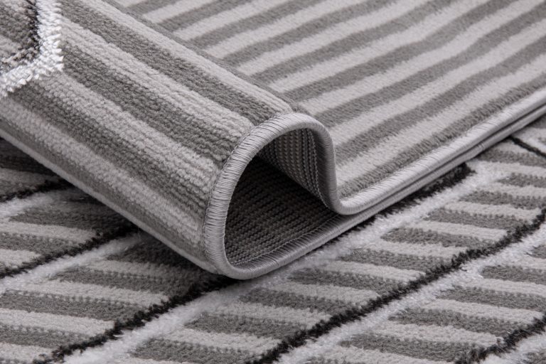 Teppich Crystal Grau ZigZag Geometrisch 3D Effekt