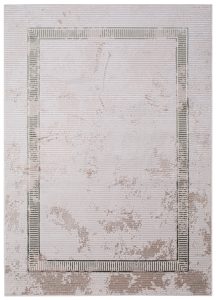 Teppich Crystal Grün Beige Rahmen Verwischt 3D Effekt