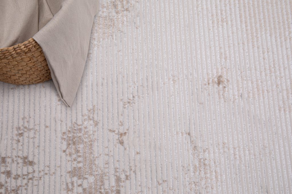 Teppich Crystal Grün Beige Rahmen Verwischt 3D Effekt
