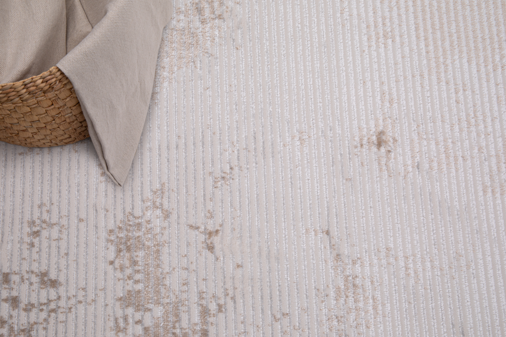 Teppich Crystal Grün Beige Rahmen Verwischt 3D Effekt