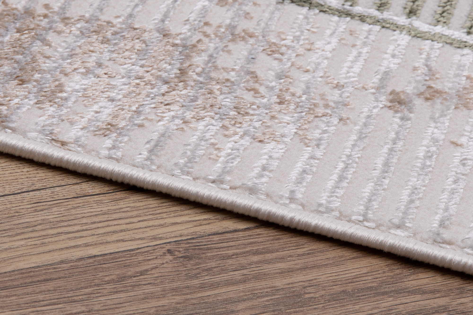 Teppich Crystal Grün Beige Rahmen Verwischt 3D Effekt