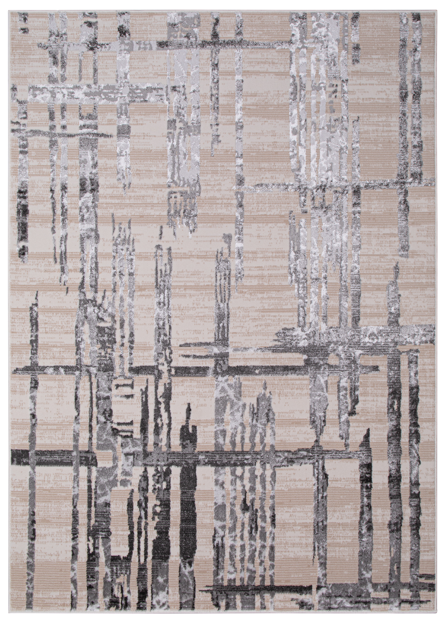 Teppich Crystal Hellgrau Streifen Abstrakt 3D Effekt