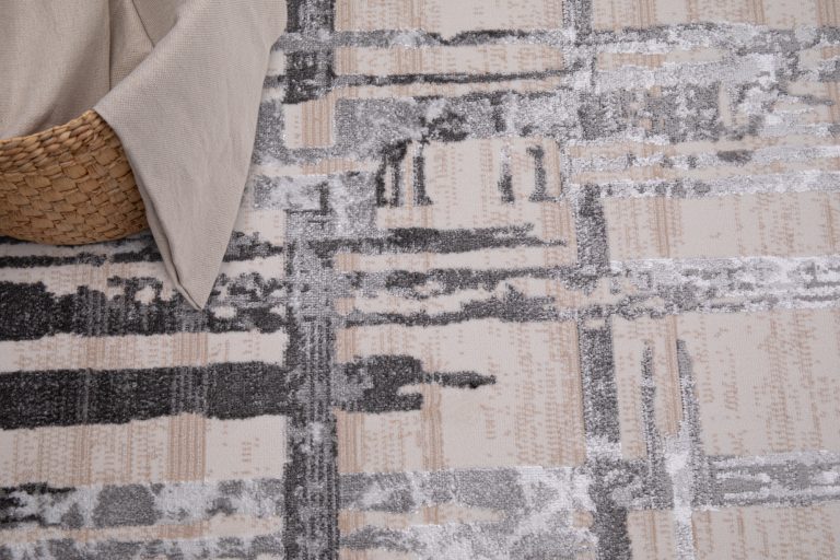 Teppich Crystal Hellgrau Streifen Abstrakt 3D Effekt