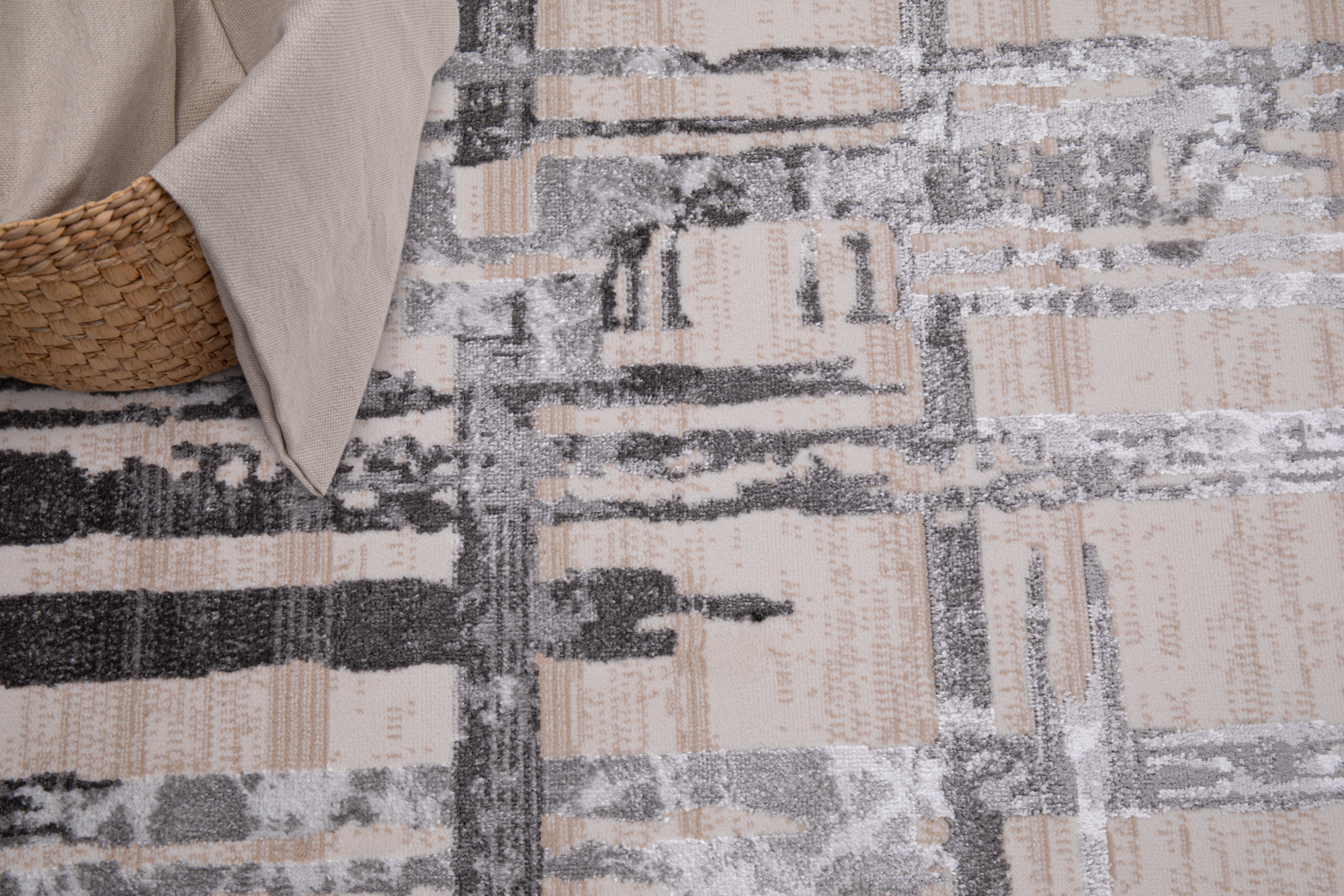 Teppich Crystal Hellgrau Streifen Abstrakt 3D Effekt