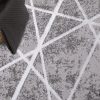 Teppich Crystal Grau Weiß Geometrisch Linien 3D Effekt