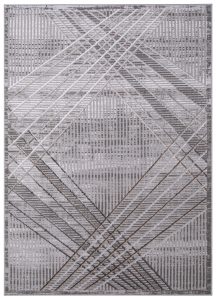 Teppich Crystal Hellgrau Beige Geometrisch 3D Effekt