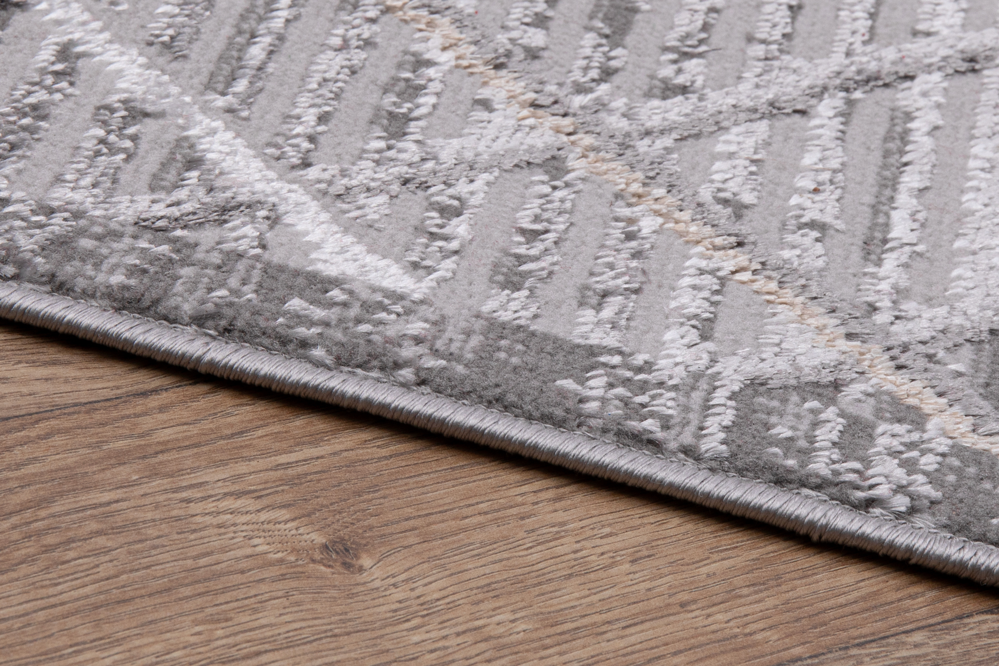 Teppich Crystal Hellgrau Beige Geometrisch 3D Effekt