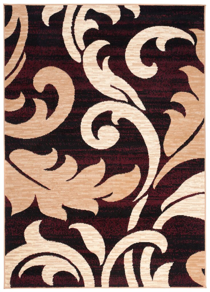 Teppich Dream Rotwein Creme Ornamente Blätter