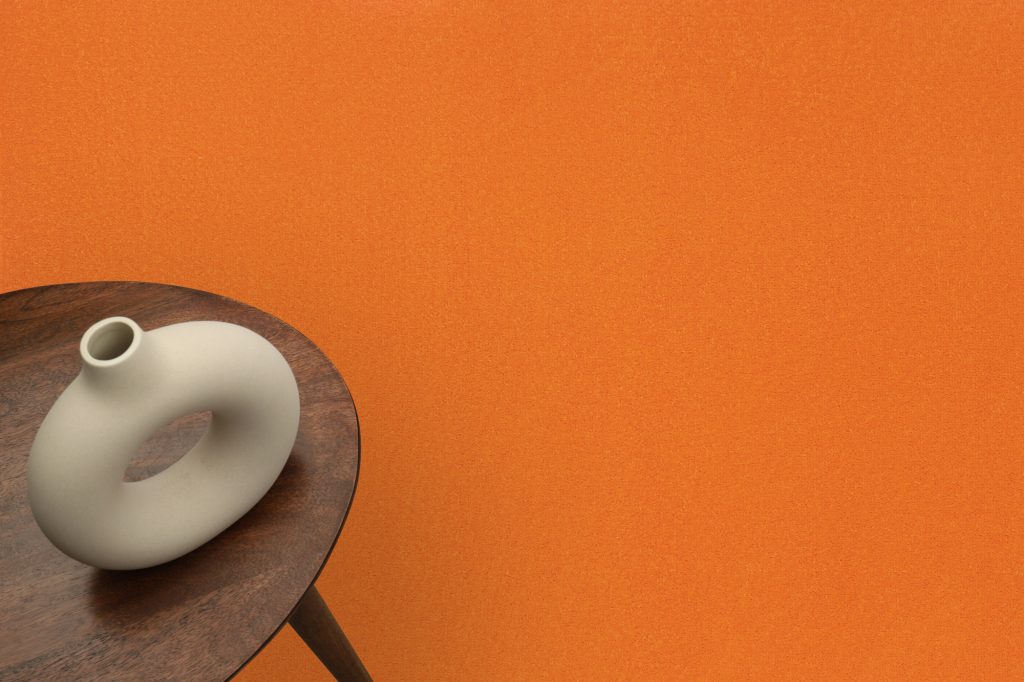 Teppich Mono Rund Indoor Outdoor Orange