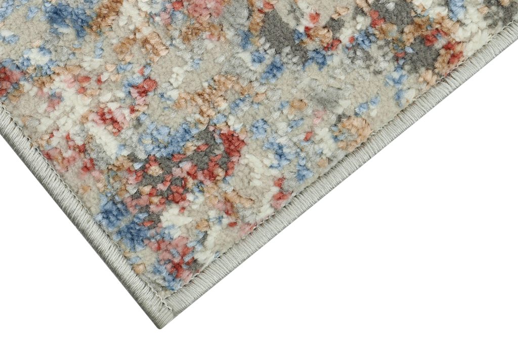 Teppich Retro Grau Rostbraun Blau Melange Abstrakt