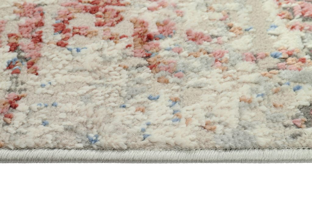 Teppich Retro Grau Rostbraun Blau Melange Abstrakt
