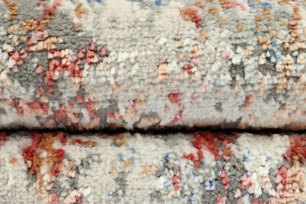 Teppich Retro Grau Rostbraun Blau Melange Abstrakt