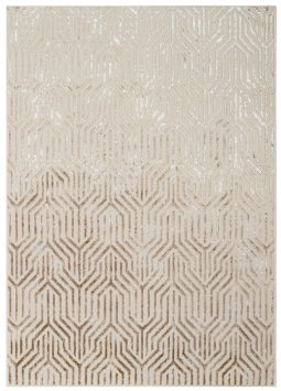 Teppich Crystal Braun Creme Beige Linien 3D Effekt
