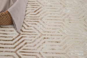 Teppich Crystal Braun Creme Beige Linien 3D Effekt