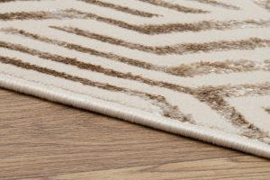 Teppich Crystal Braun Creme Beige Linien 3D Effekt