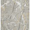 Teppich Crystal Grau Gold Abstrakt Marmor 3D Effekt