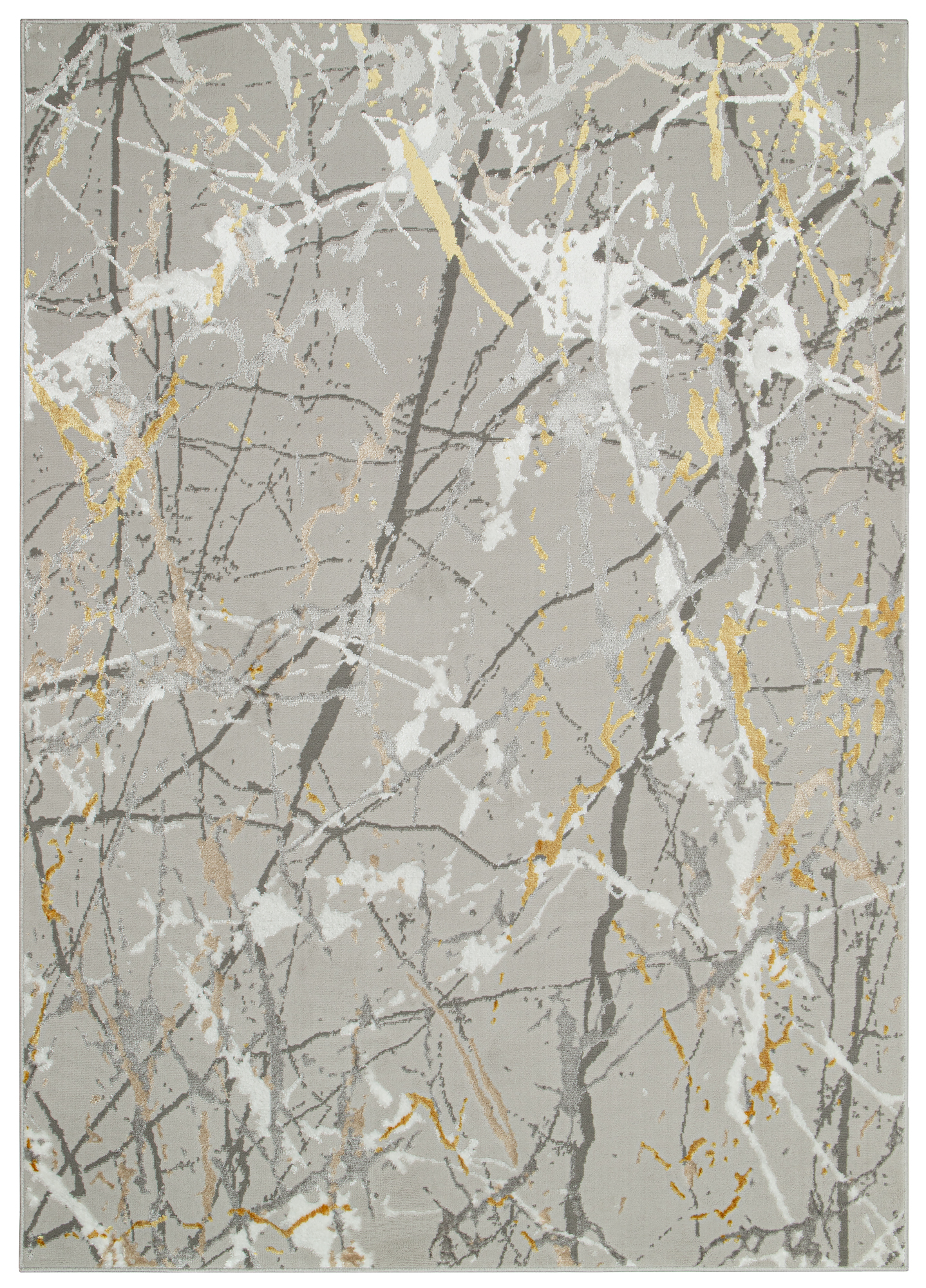 Teppich Crystal Grau Gold Abstrakt Marmor 3D Effekt