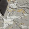 Teppich Crystal Grau Gold Abstrakt Marmor 3D Effekt