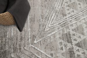 Teppich Crystal Hellgrau Verwischt Linien 3D Effekt