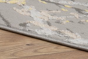 Teppich Crystal Grau Gold Abstrakt Marmor 3D Effekt