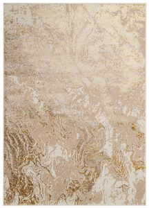 Teppich Crystal Beige Gold Creme Marmor 3D Effekt