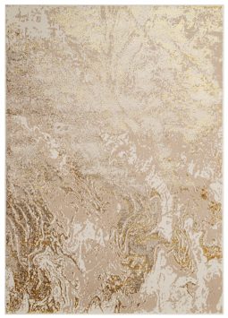 Teppich Crystal Beige Gold Creme Marmor 3D Effekt