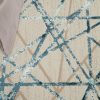 Teppich Crystal Blue Beige Abstrakt Linien 3D Effekt
