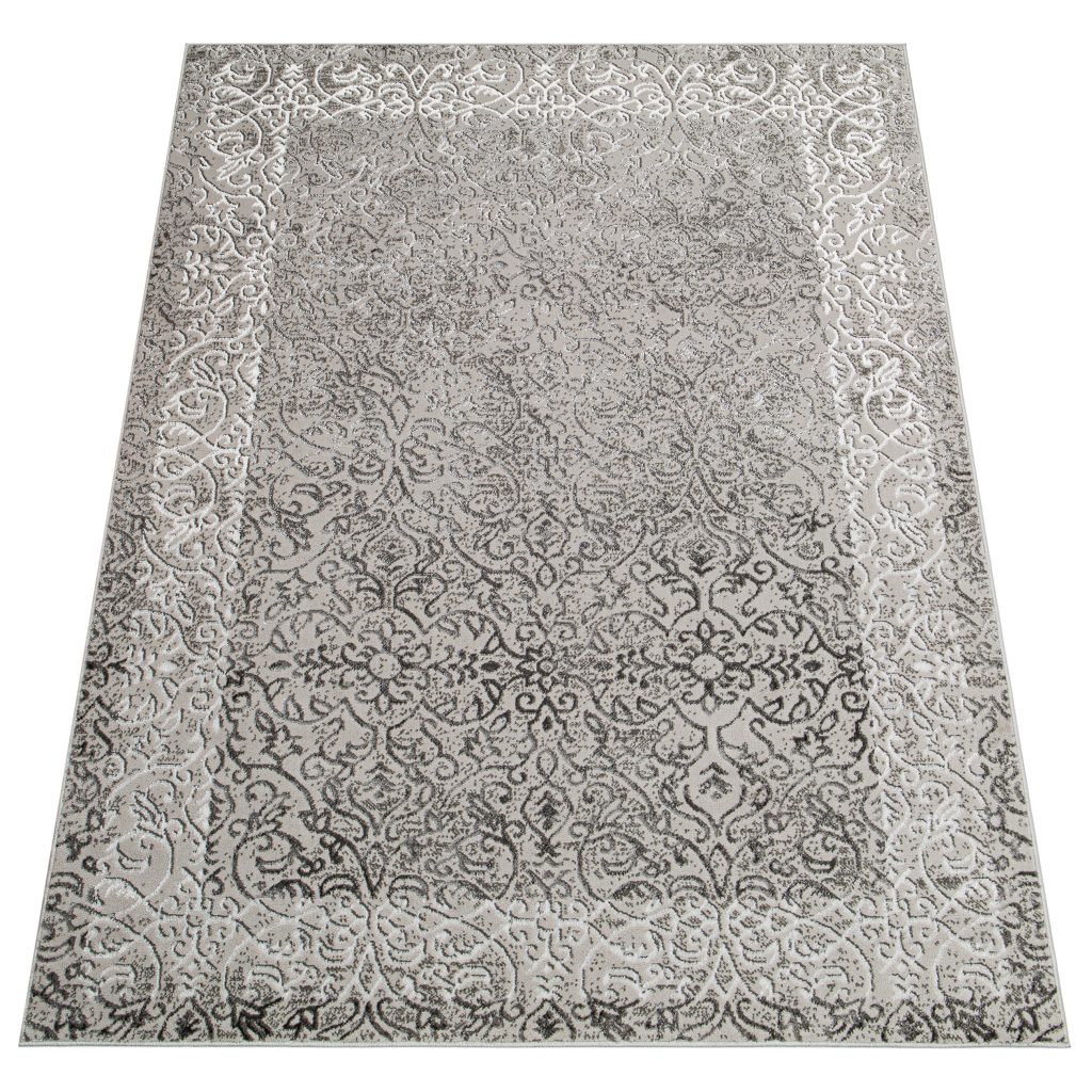 Teppich Ares Hellgrau Ornamente Vintage