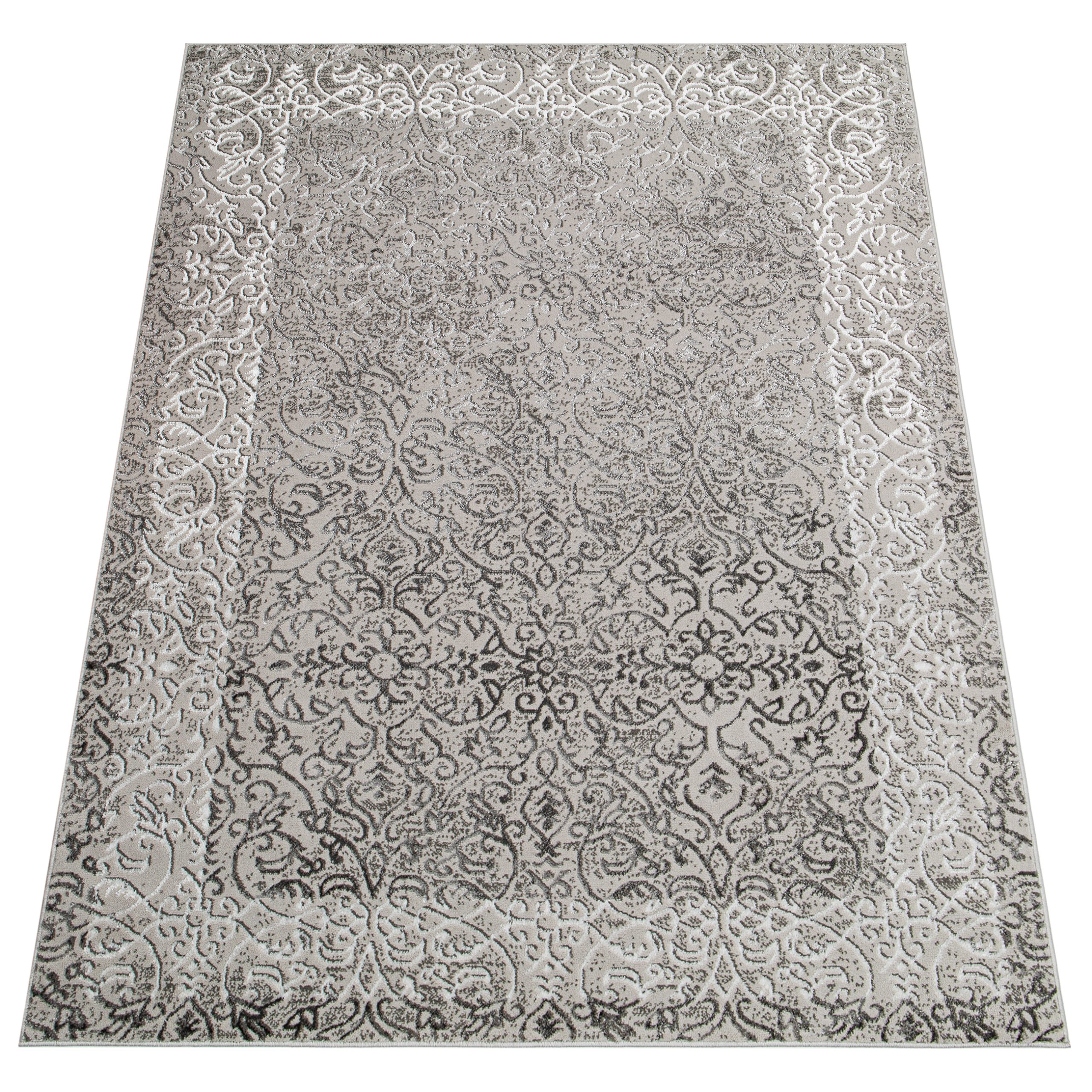 Teppich Ares Hellgrau Ornamente Vintage