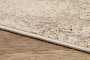 Teppich Crystal Beige Gold Creme Marmor 3D Effekt